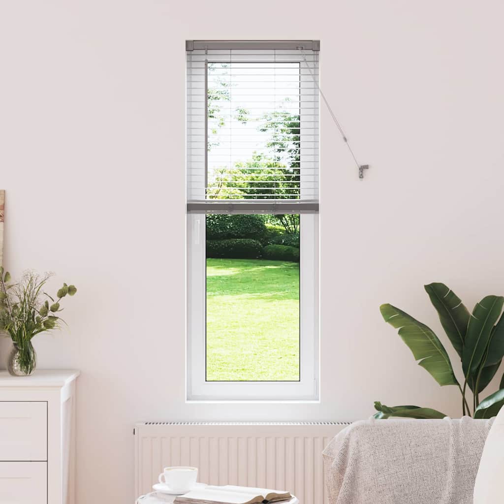 vidaXL Βενετσιάνικη Σκίαση Ασημί 130 x 45 εκ 25 χιλ. Αλουμίνιο