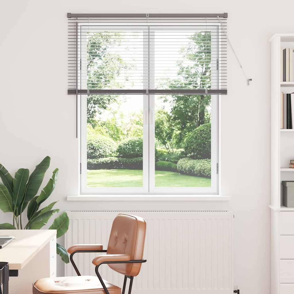 vidaXL Βενετσιάνικη Σκίαση Ασημί 130 x 120 εκ 25 χιλ. Αλουμίνιο