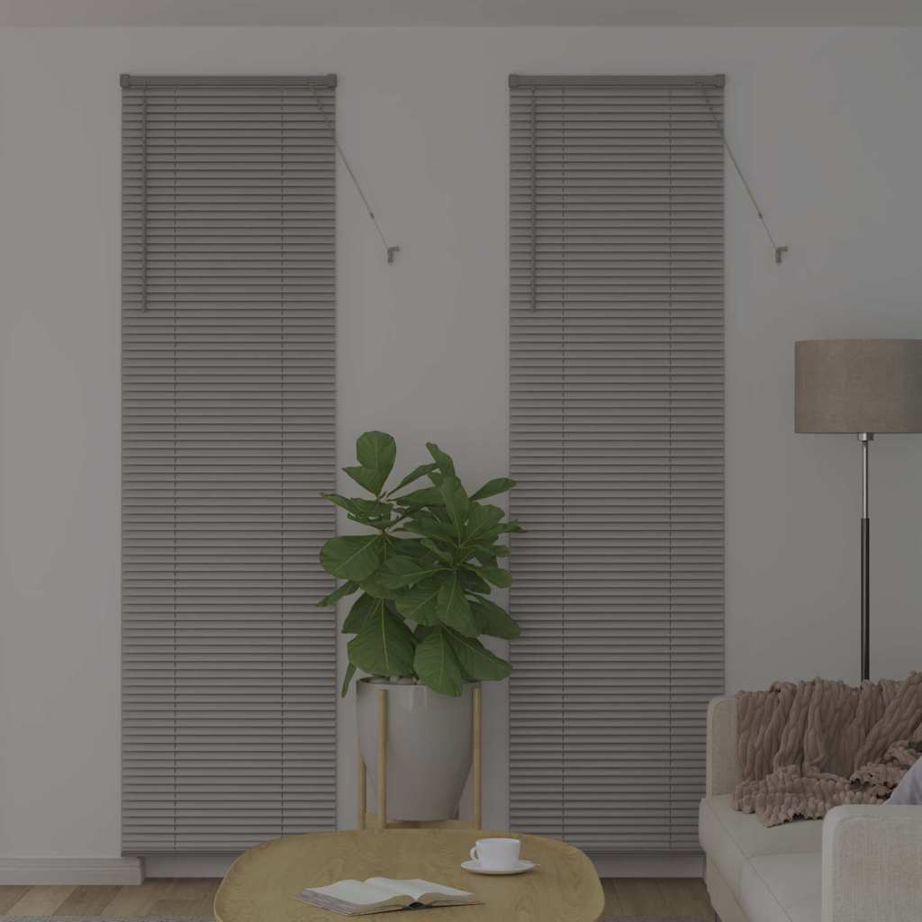 vidaXL Βενετσιάνικη Σκίαση Ασημί 220 x 65 εκ 25 χιλ. Αλουμίνιο