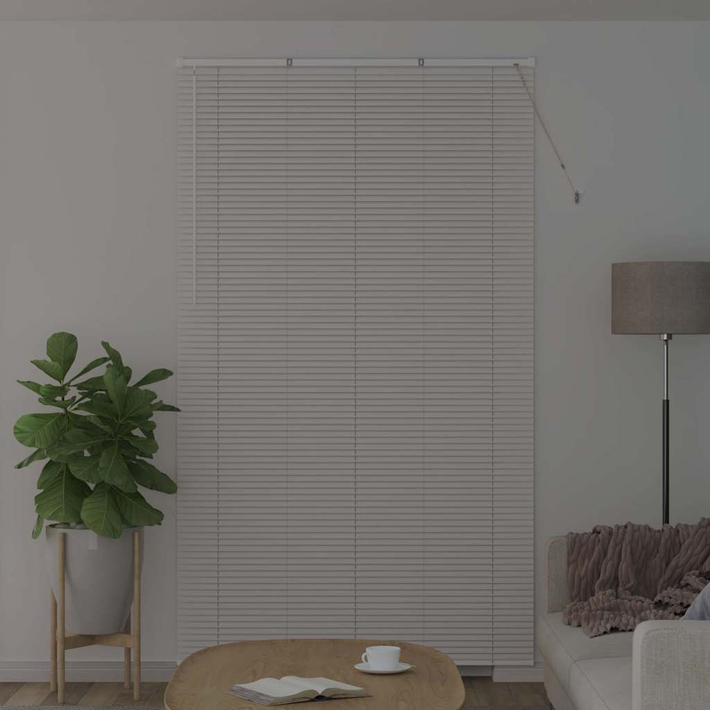 vidaXL Βενετσιάνικη Σκίαση Λευκό 220 x 135 εκ 25 χιλ. Αλουμίνιο