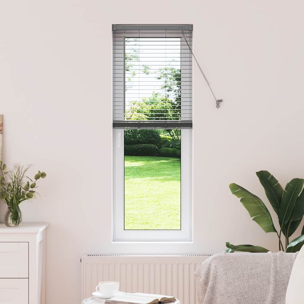 vidaXL Βενετσιάνικη Σκίαση Σκούρο Γκρι 130 x 45 εκ 25 χιλ. Αλουμίνιο