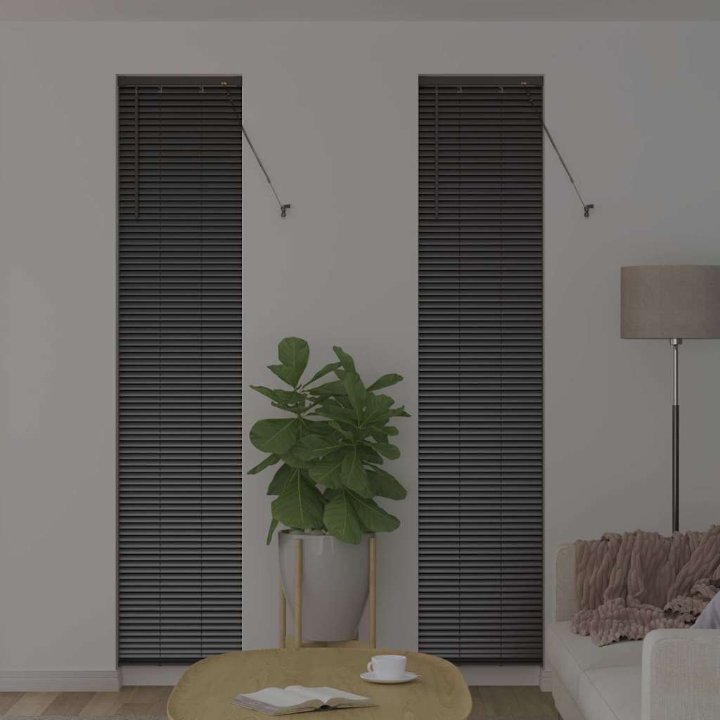 vidaXL Βενετσιάνικη Σκίαση Μαύρο 220 x 40 εκ 25 χιλ. Αλουμίνιο