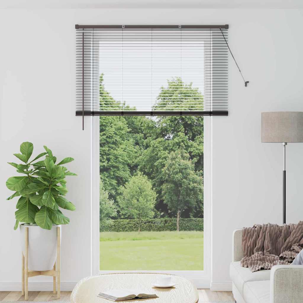 vidaXL Βενετσιάνικη Σκίαση Μαύρο 220 x 125 εκ 25 χιλ. Αλουμίνιο