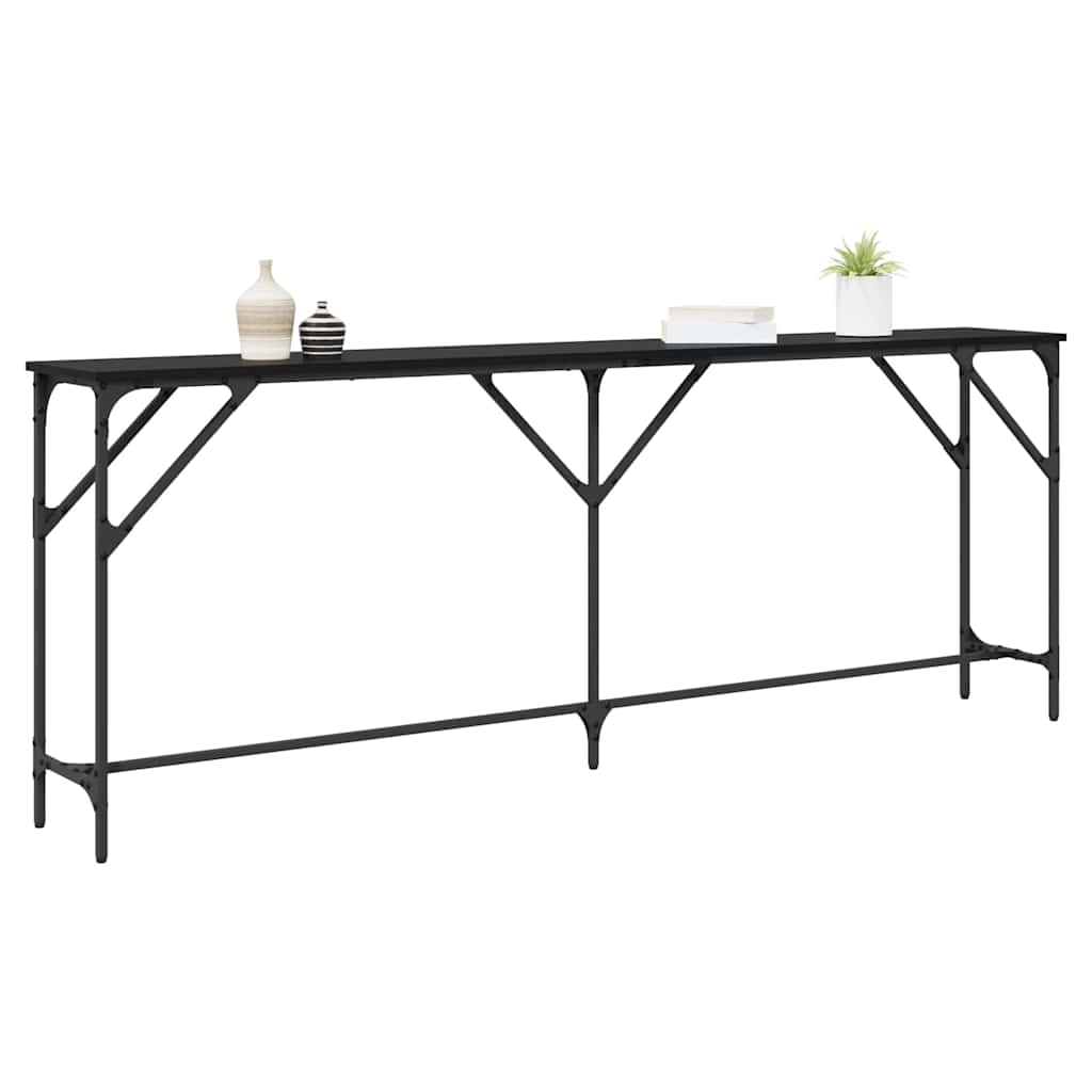 vidaXL Τραπέζι κονσόλας Μαύρη δρυς 200 x 29 x 75 cm