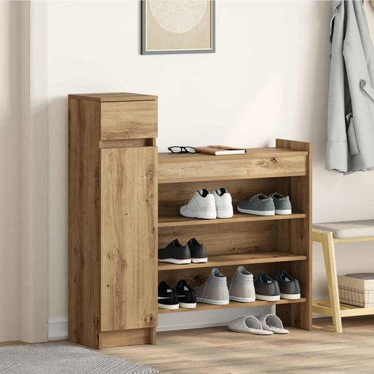 vidaXL Ντουλάπα Παπουτσιών με συρτάρι Artisan Oak 100,5 x 28 x 100 εκ