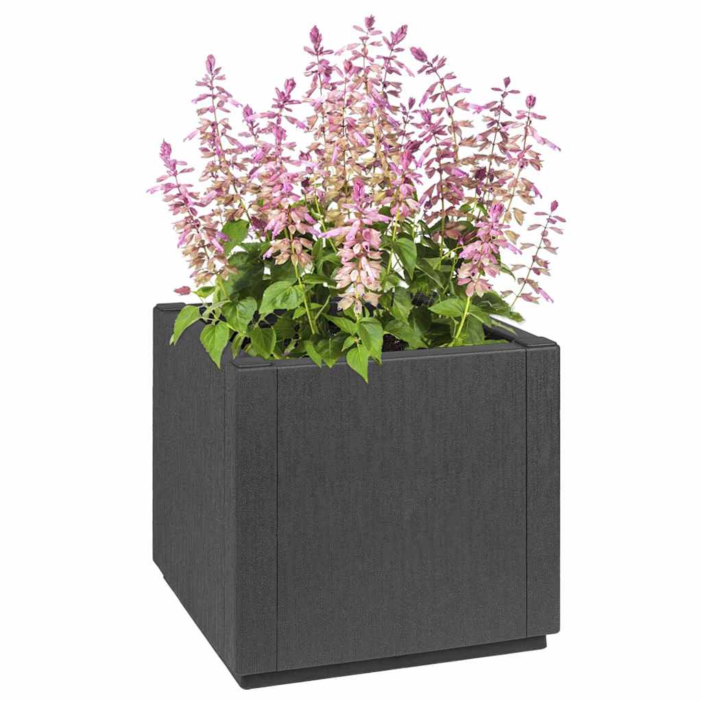 vidaXL Κουτί Λουλουδιών Κήπου Σκούρο Γκρι 36 x 36 x 35 εκ. PP