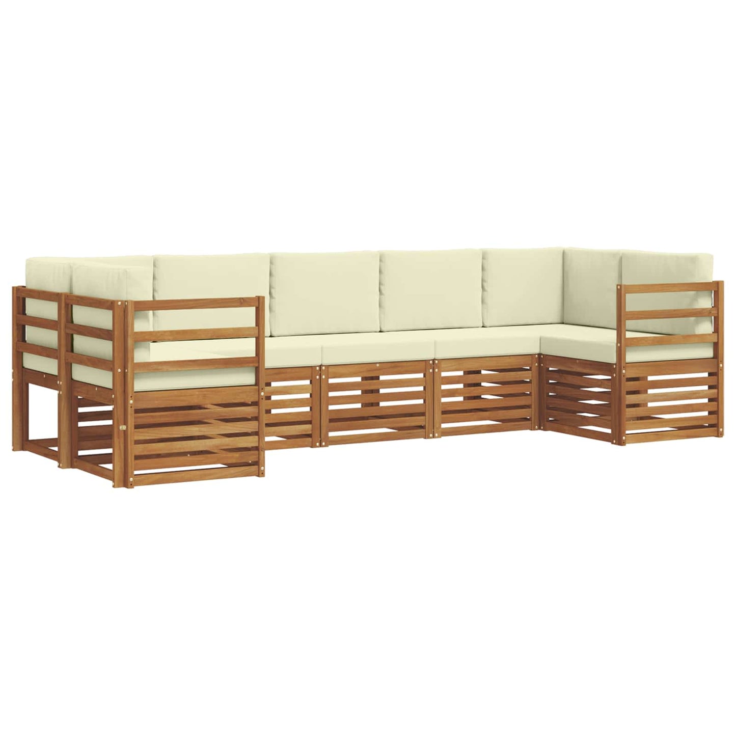 vidaXL Σειρά Καναπέ Εξωτερικού 7 pcs Φυσικό και Κρέμα