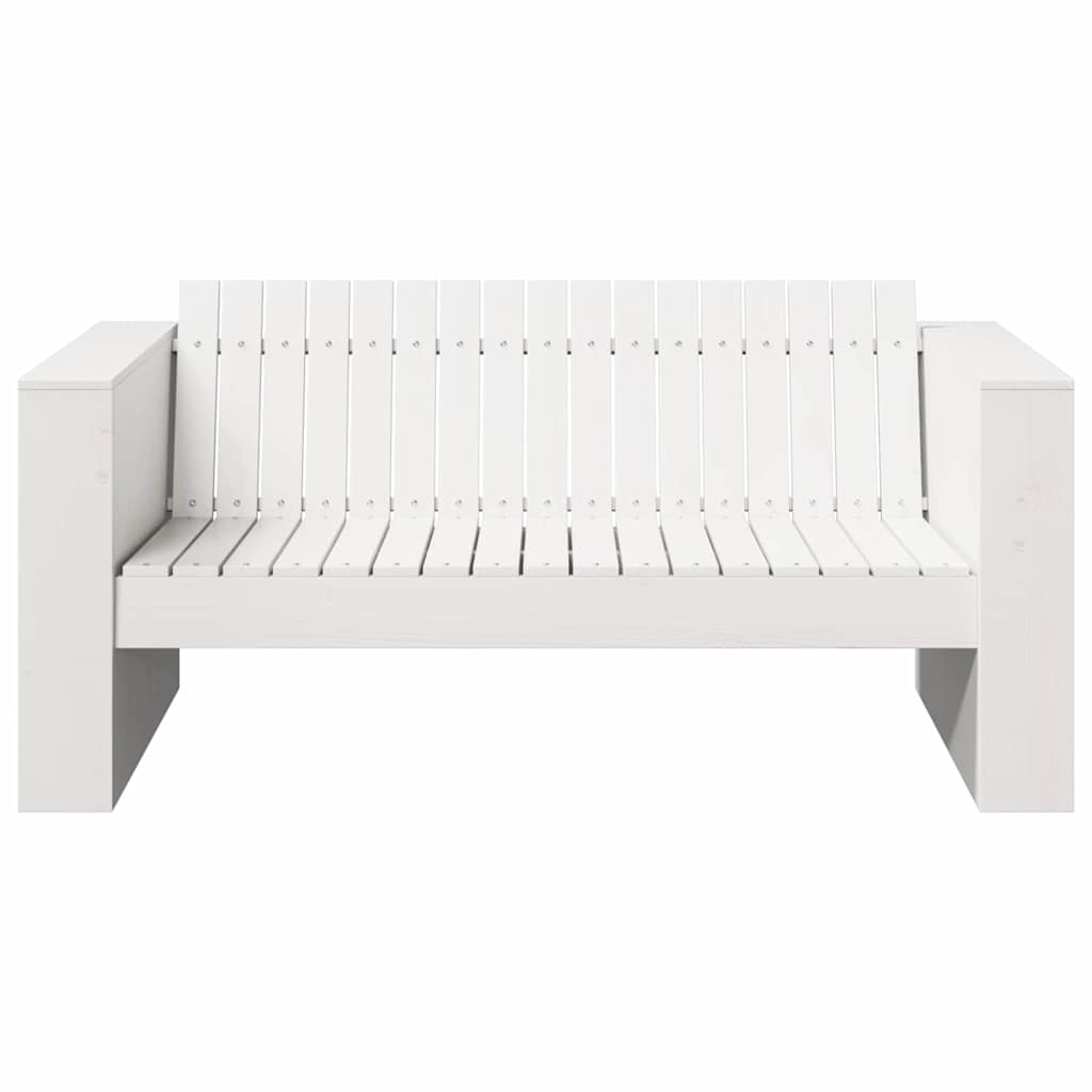 vidaXL Καναπές Κήπου Λευκό 134 x 60 x 62 cm Στερεά ξυλεία πεύκου