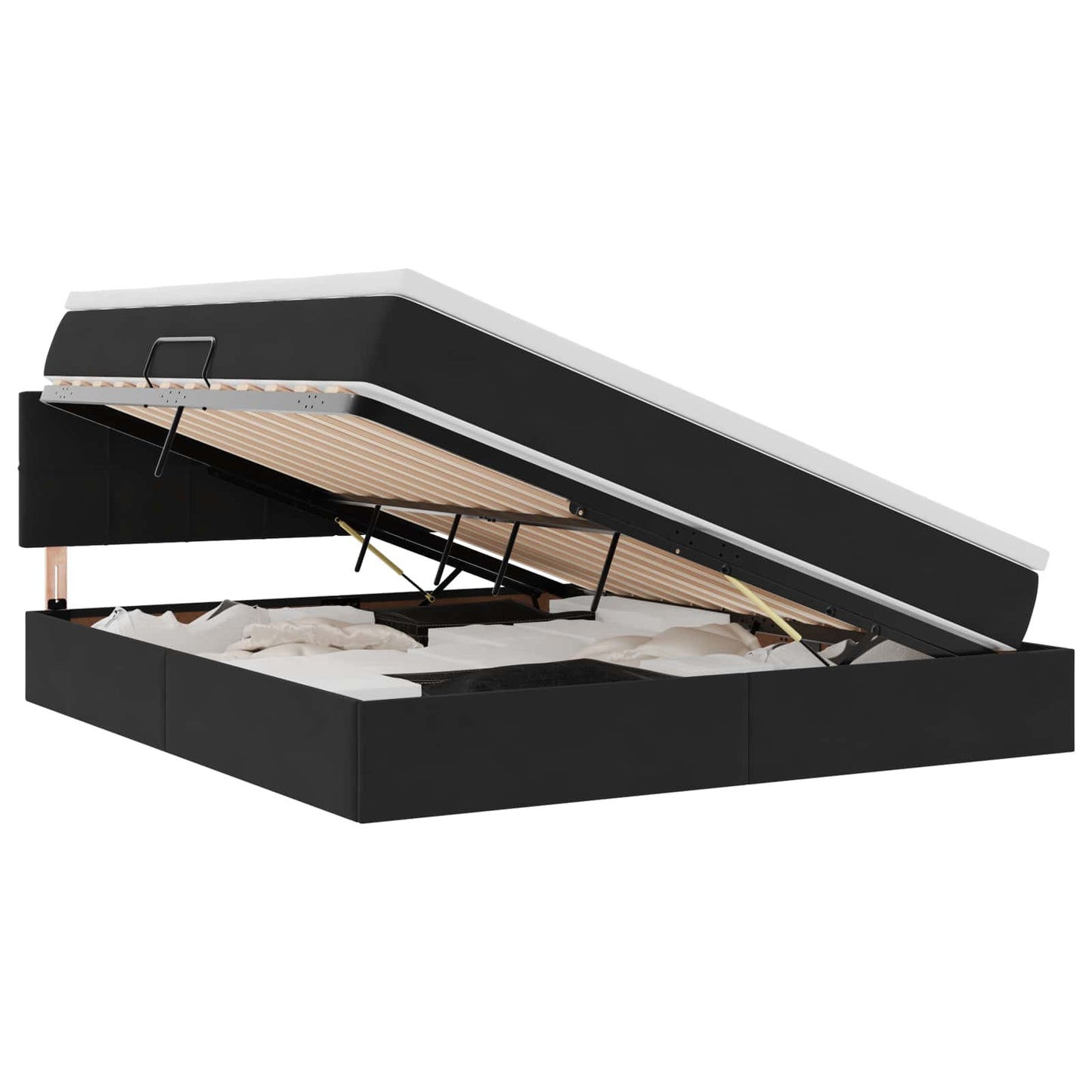 vidaXL Κρεβάτι Αποθήκης με στρώμα Μαύρο 180 x 200 cm Βελούδο
