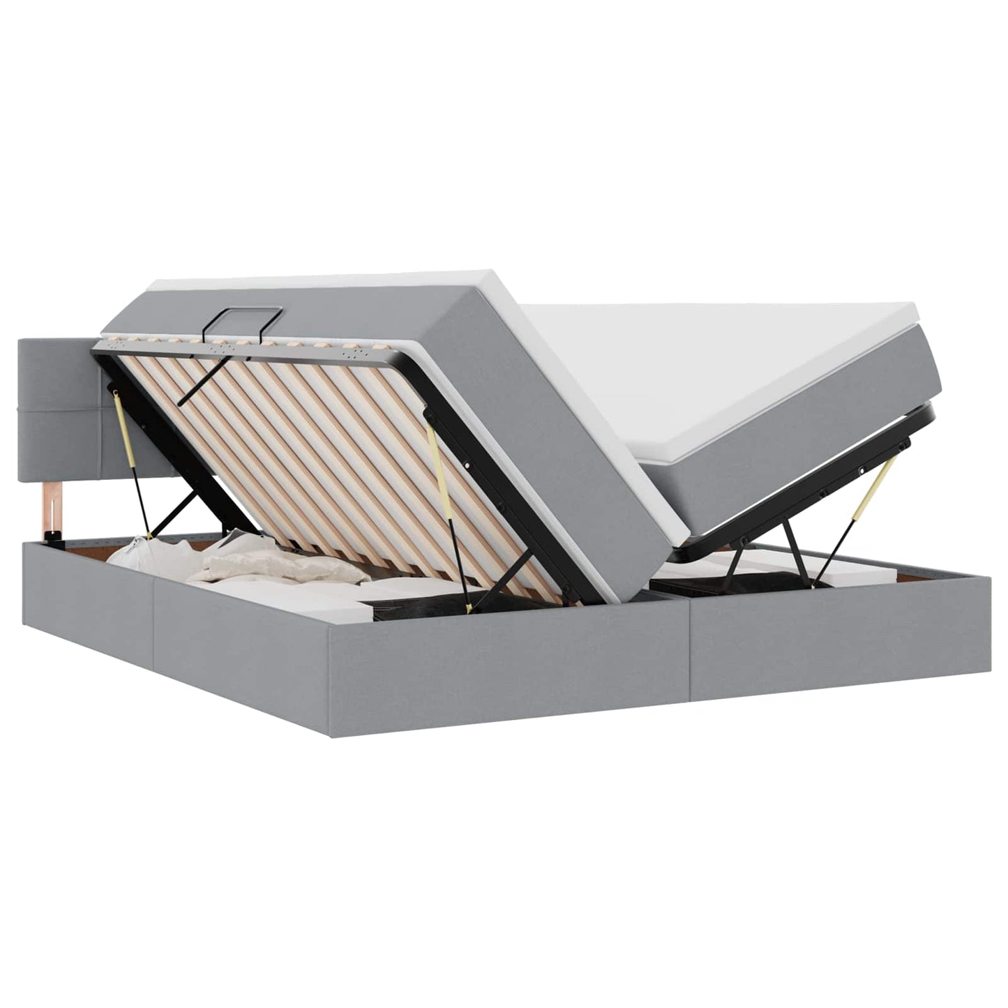 vidaXL Κρεβάτι Αποθήκης Ανοιχτό γκρι 180 x 200 cm Τεχνητό Δέρμα