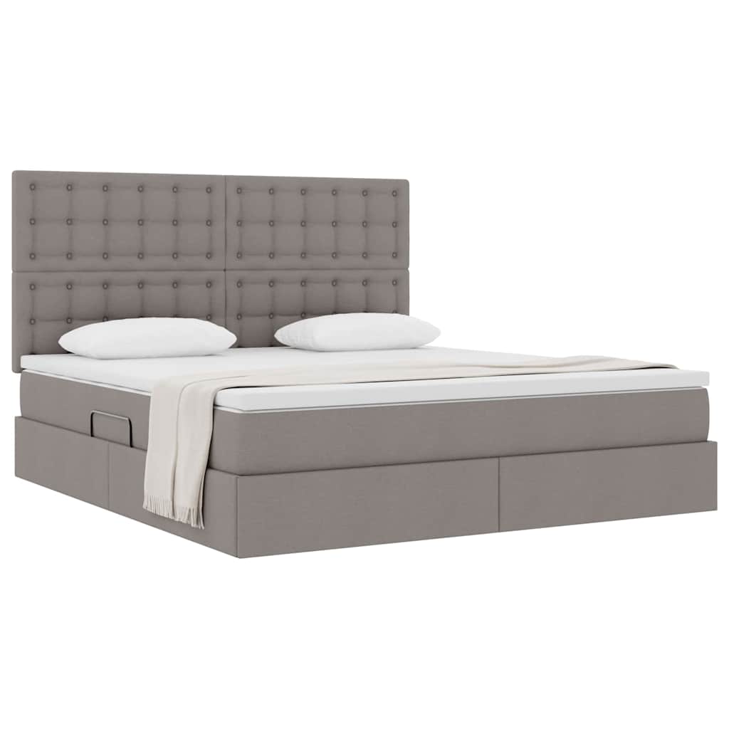 vidaXL Κρεβάτι με αποθηκευτικό χώρο και στρώμα Taupe 180 x 200 cm