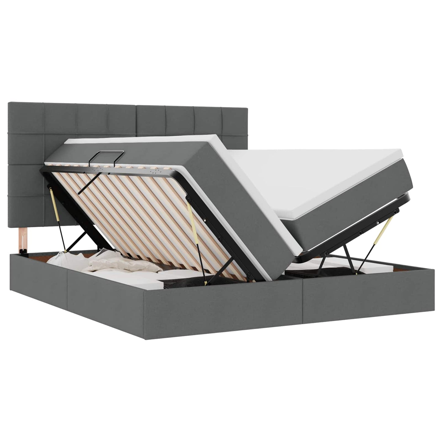 vidaXL Κρεβάτι Αποθήκης Σκούρο Γκρι 180 x 200 cm Τεχνητό Δέρμα