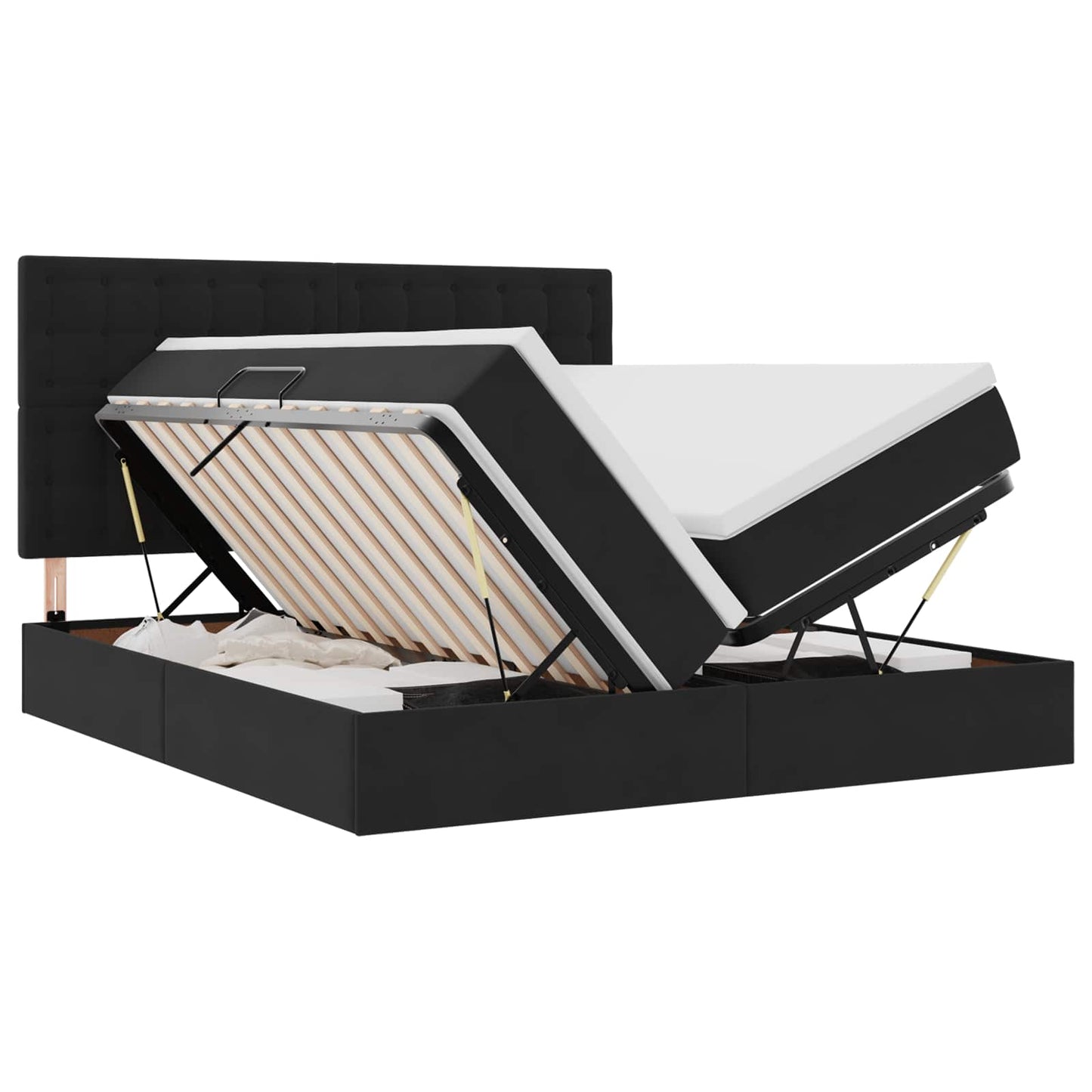 vidaXL Κρεβάτι Αποθήκης με στρώμα Μαύρο 180 x 200 cm Βελούδο