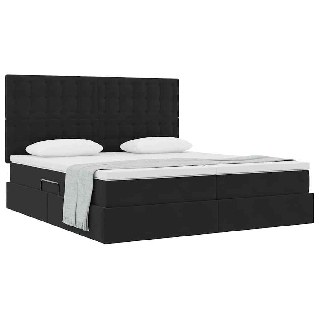 vidaXL Κρεβάτι Αποθήκης με στρώμα Μαύρο 180 x 200 cm Βελούδο