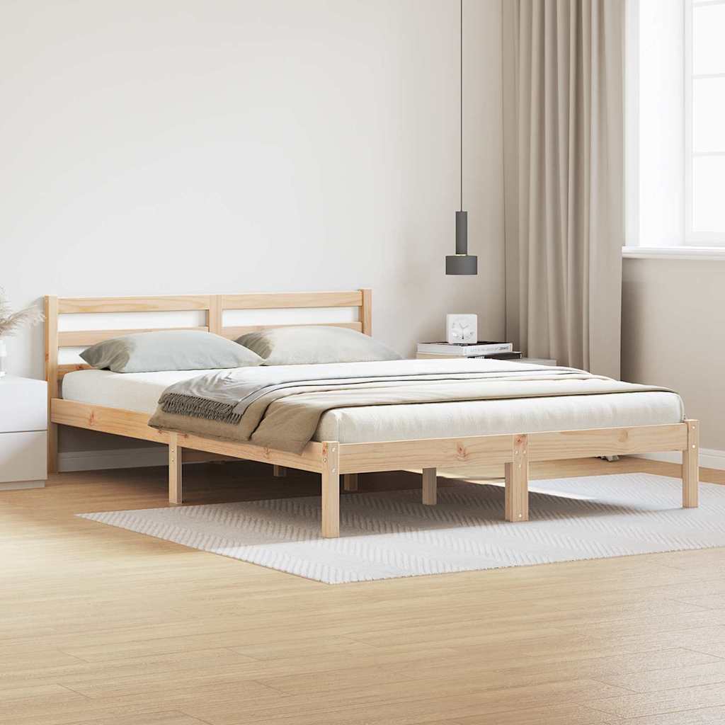 vidaXL Σκελετός Κρεβατιού με κεφαλάρι Καφέ 225,5 x 145,5 x 69,5 εκ.
