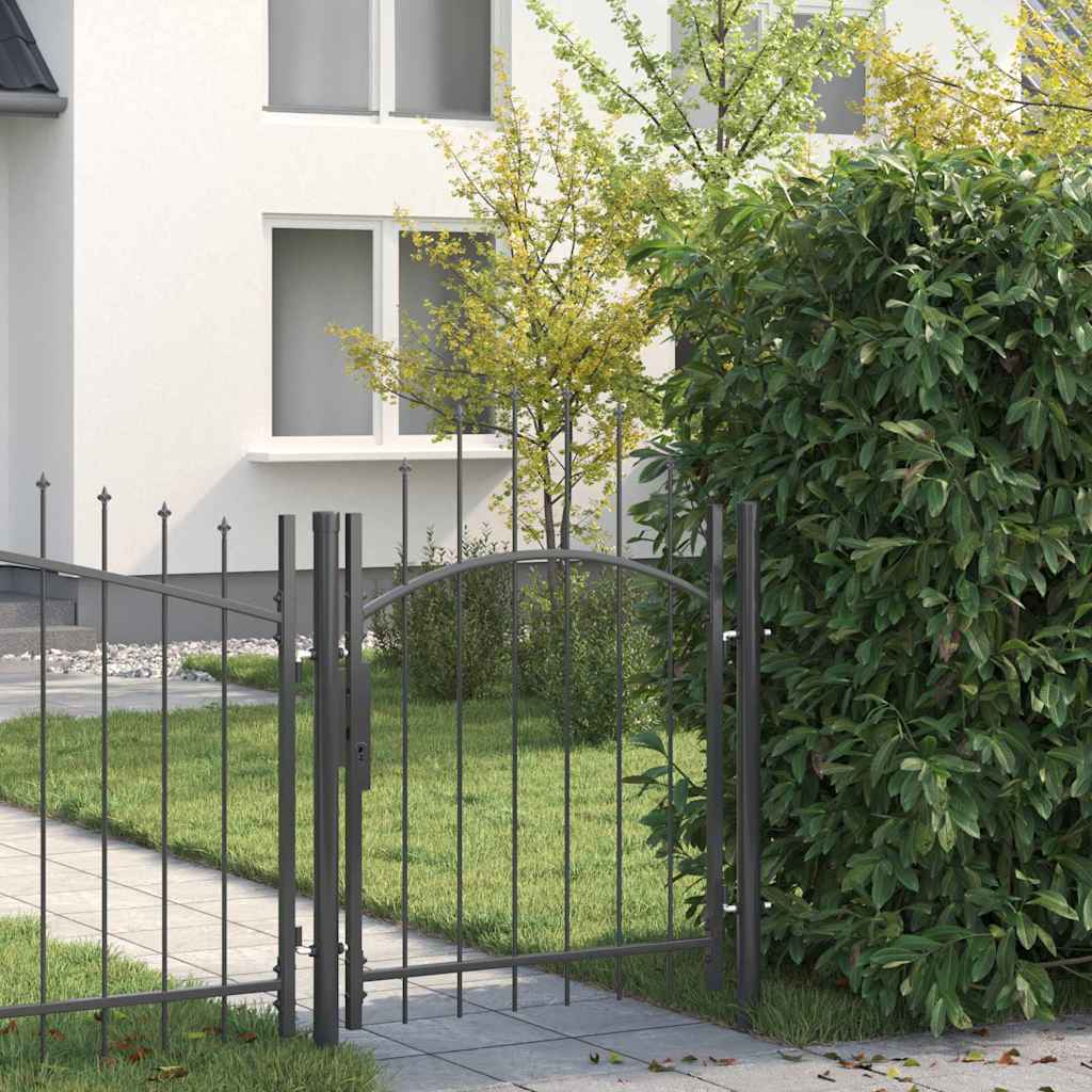 vidaXL Πύλη Κήπου WOERDEN 1,25 m Κλειδώσιμο Ατσάλι Γκρι