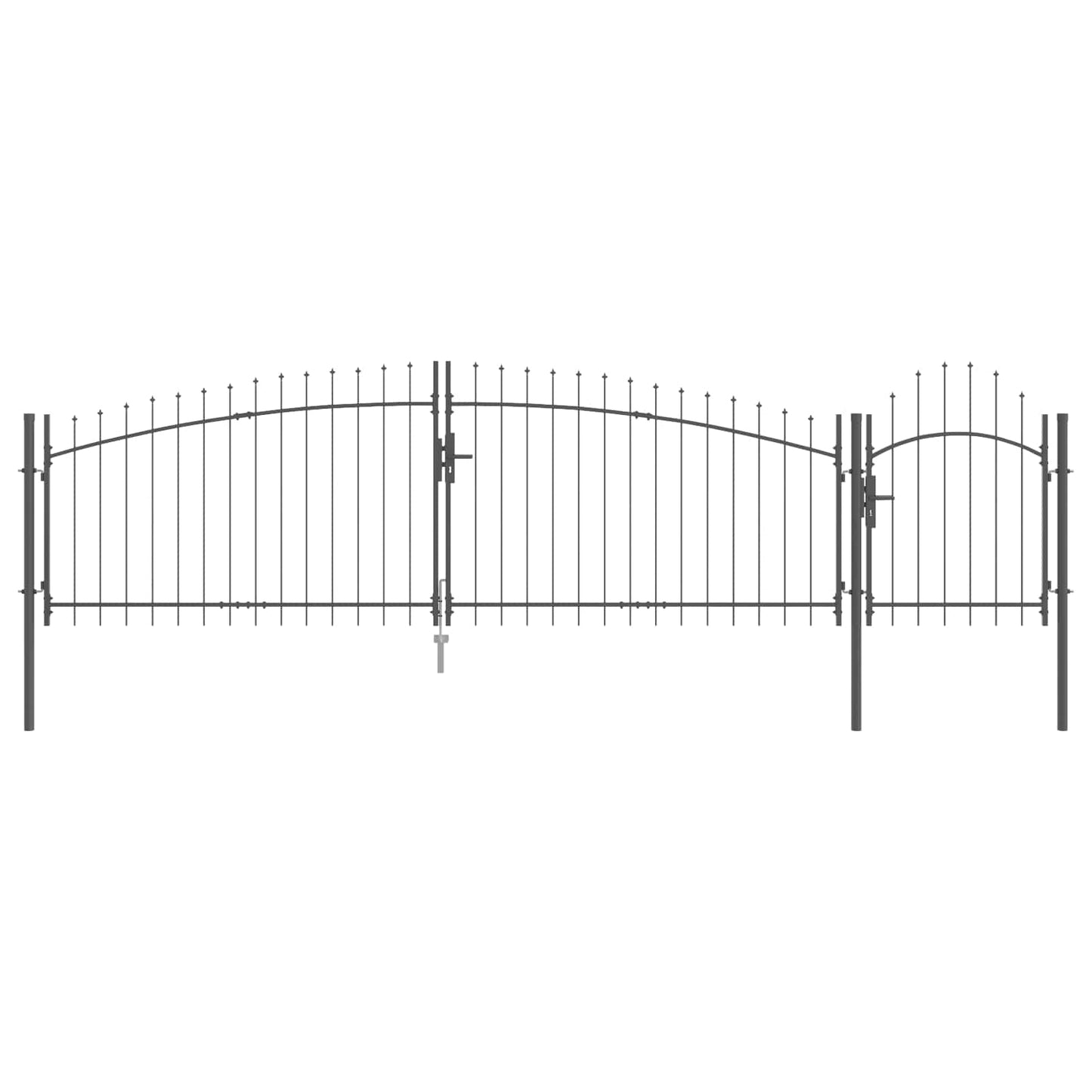 vidaXL Πύλη Κήπου WOERDEN 150 x 500 cm Κλειδώσιμο Ατσάλι Γκρι