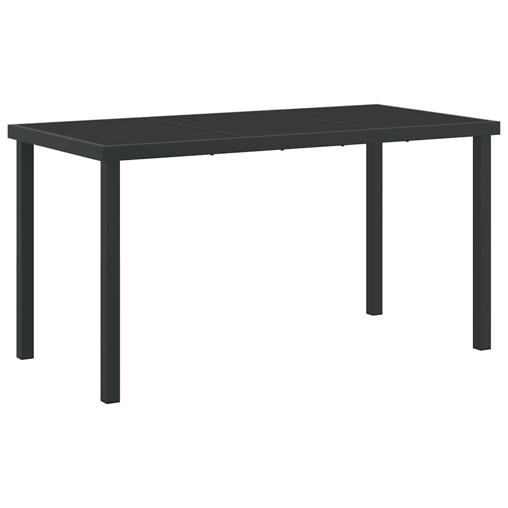 vidaXL Τραπέζι Κήπου Μαύρο 140 x 70 x 73 cm Μέταλλο