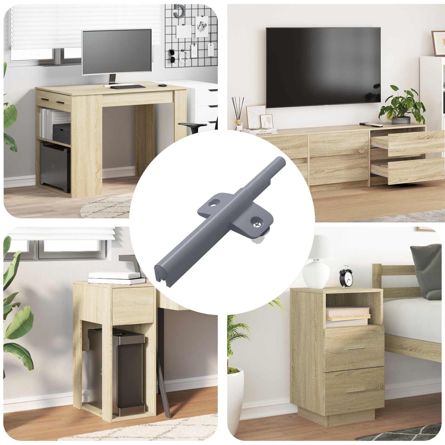 vidaXL Μαλακή κλειδαριά 12 τεμ. Γκρι 125 x 47 x 15 mm PP