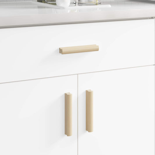 vidaXL Ευθεία Λαβή 2 τεμ. Φυσικό Χρώμα Ξύλου 130 x 25 x 30 mm