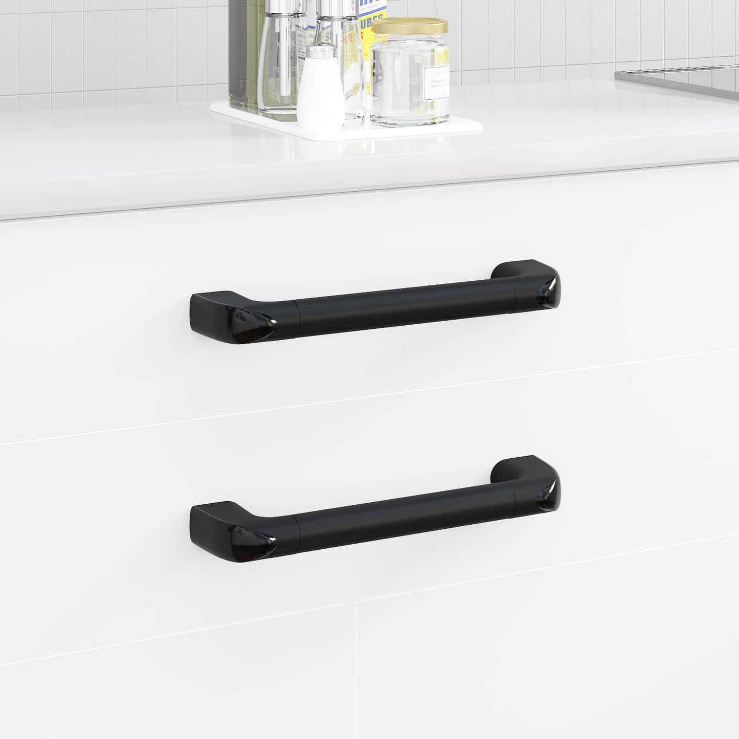 vidaXL Λαβή Μονόχρωμο 12 τεμ. Μαύρο 380 x 34 x 85 mm Αλουμίνιο και PP