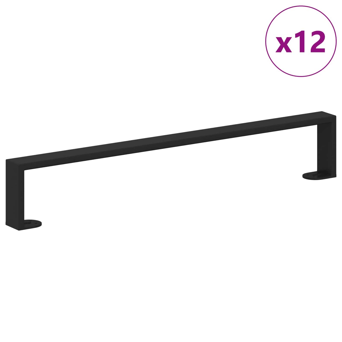 vidaXL Πόδια Επίπλων 12 τεμ. Μαύρο 596 x 40,5 x 100 χιλ Σίδερο