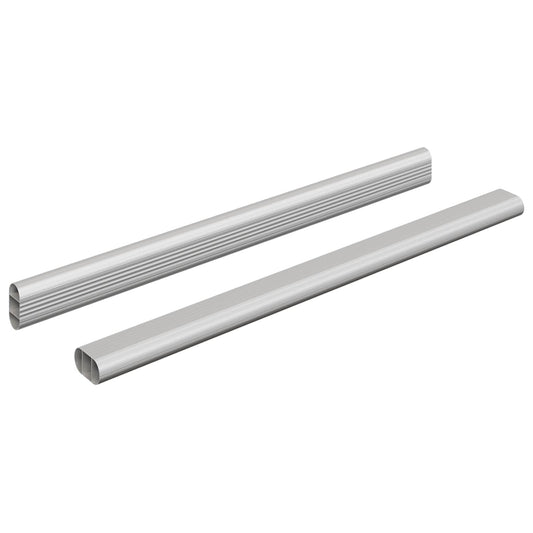 vidaXL Ράβδος Ντουλάπας 2 τμχ. Ασημί 371,5 x 15 x 29 mm