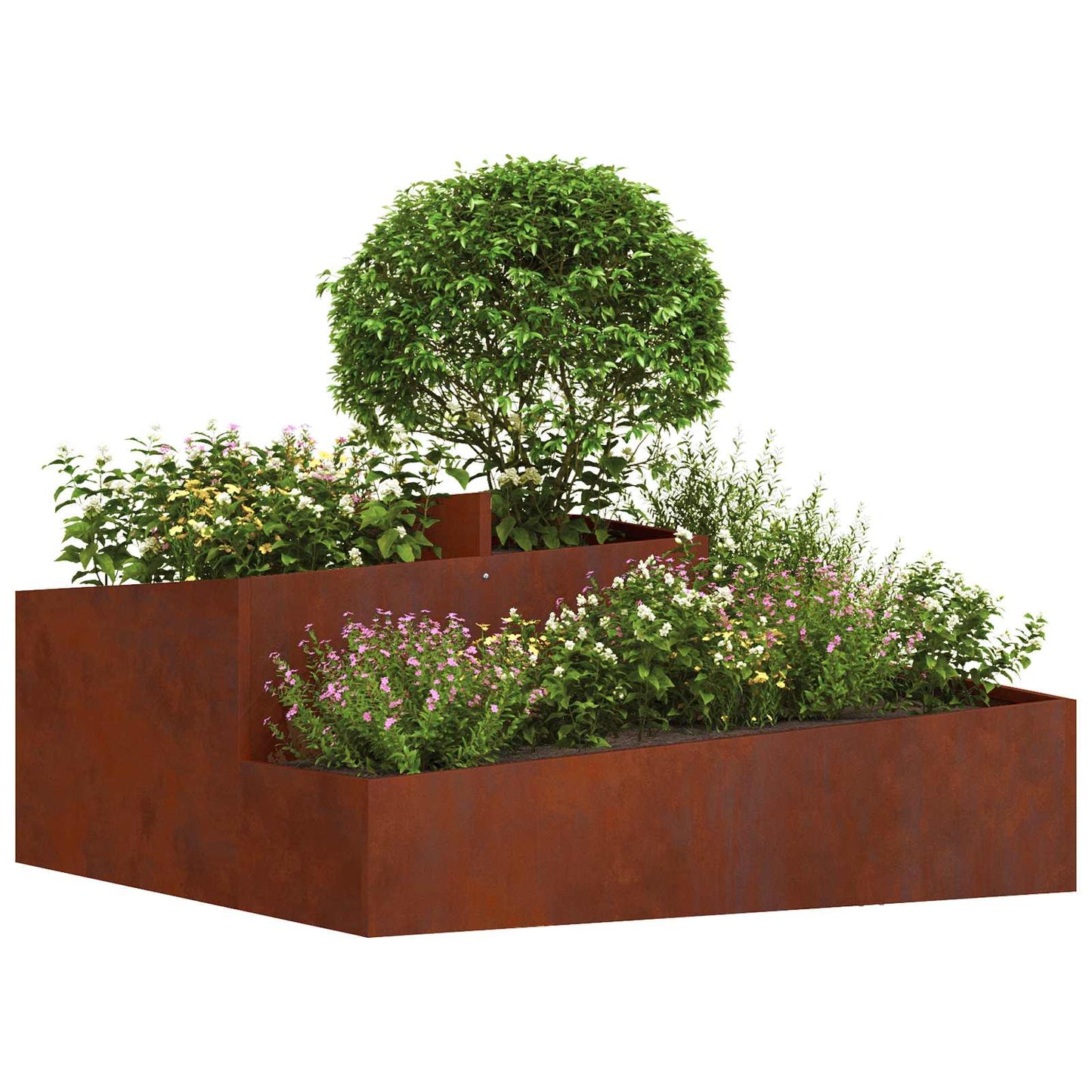 vidaXL Γλάστρα Κήπου Σκ rusty 100 x 100 x 50 cm