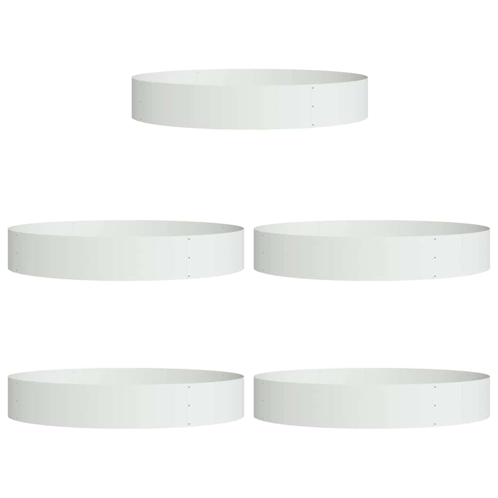 vidaXL Γλάστρα Κήπου 5 pcs Λευκό 120 x 120 x 20 εκ.