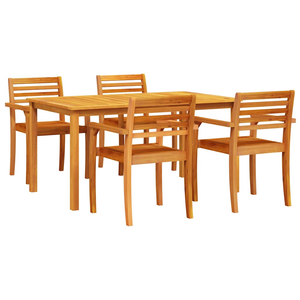 vidaXL Σέτ φαγητού για κήπο 5 pcs Καφέ Μασίφ ξύλο ακακίας