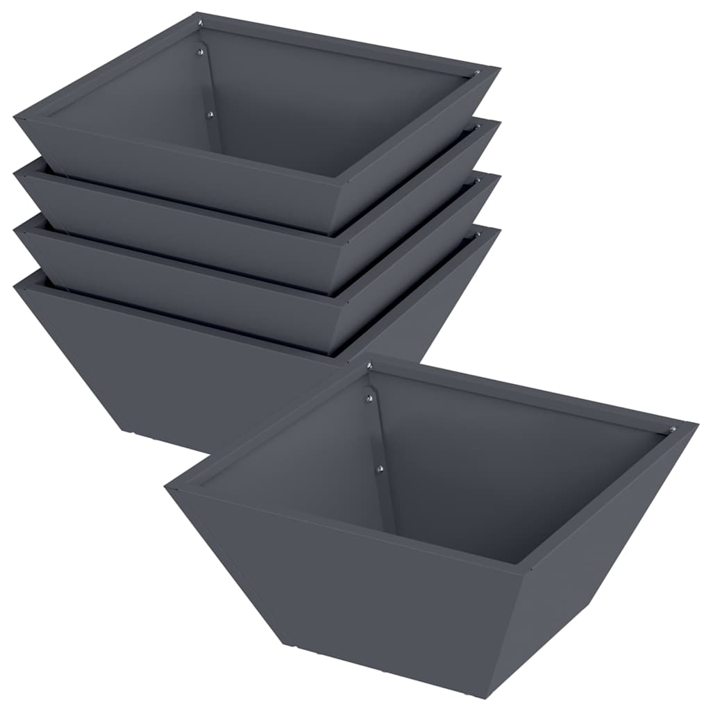 vidaXL Γλάστρα Κήπου 5 pcs Ανθρακί 35 x 35 x 15 εκ.