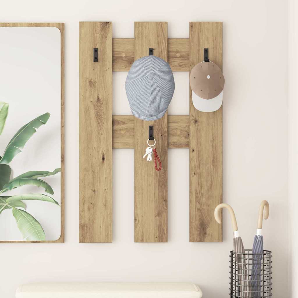vidaXL Τοίχου Κρεμάστρα Επιτοίχιο Artisan Oak 65 x 3 x 100 εκ.