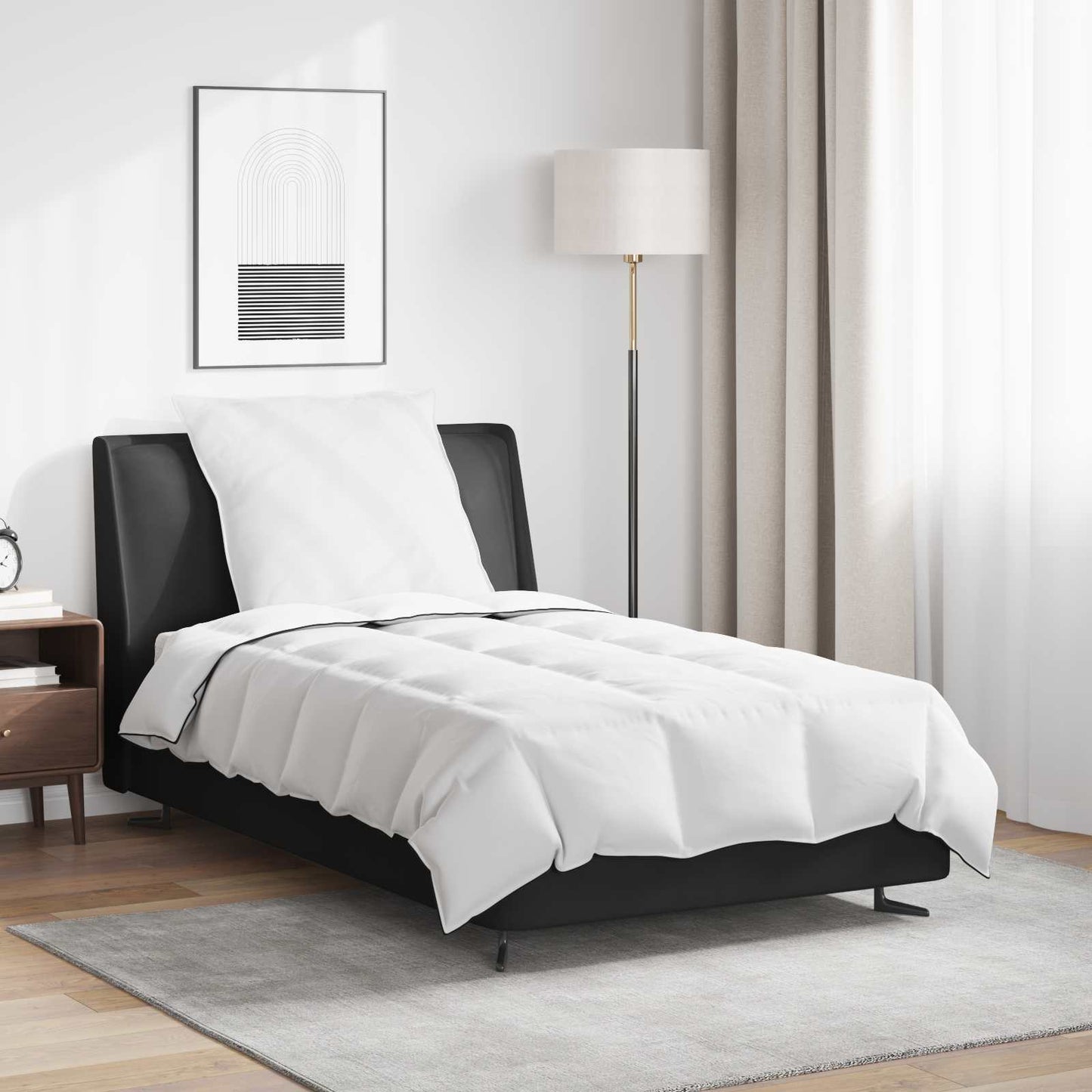 vidaXL Πάπλωμα με μαξιλάρι 2 pcs Λευκό 140 x 220 cm Πούπουλο