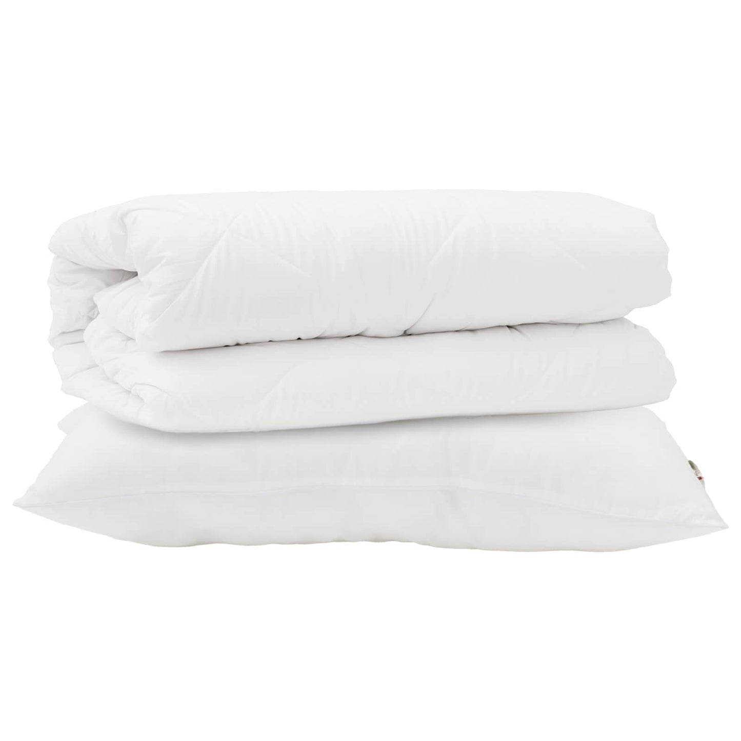 vidaXL Πάπλωμα με μαξιλάρι 2 pcs Λευκό 140 x 220 cm Μικροΐνες
