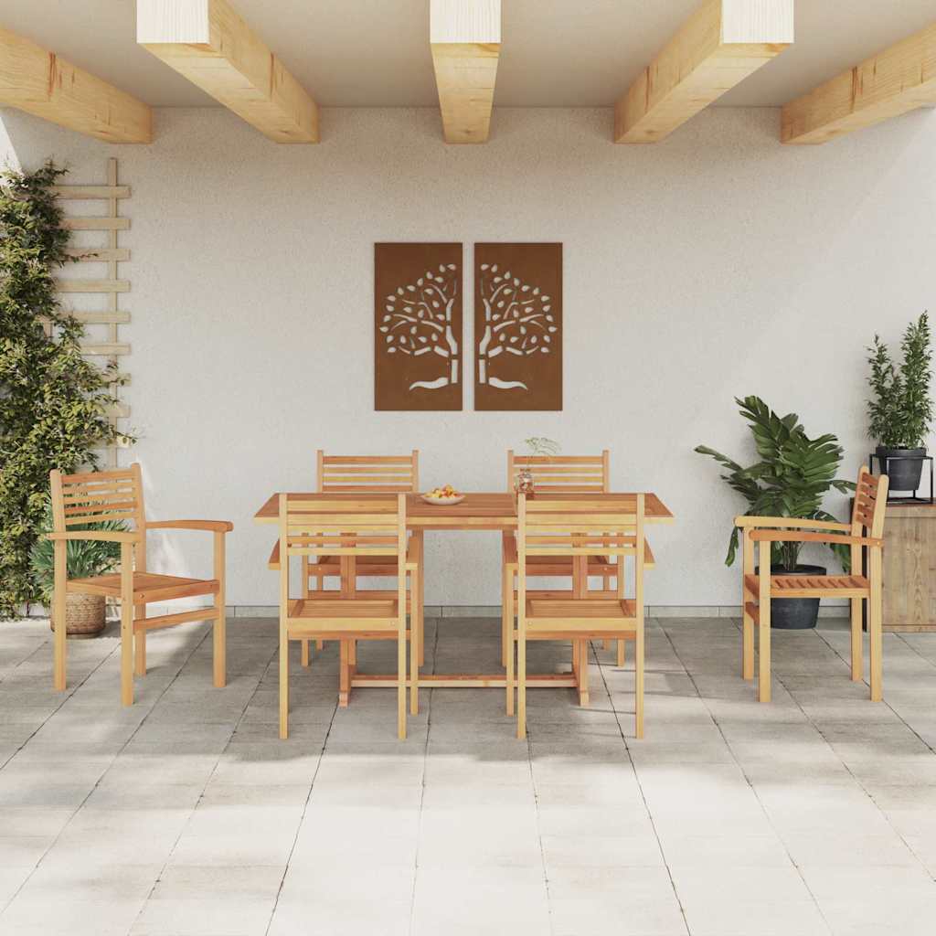 vidaXL Καρέκλα 6 pcs Καφέ 56 x 55 x 90.5 εκ Στερεό Ξύλο Τίκ