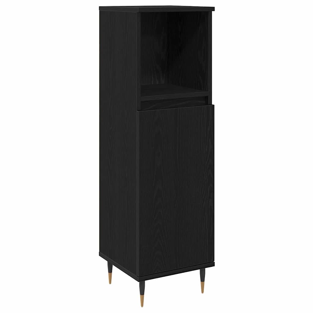 vidaXL Σετ Επίπλων Μπάνιου 3 τμχ. Μαύρη Οξυά 30 x 30 x 180 cm