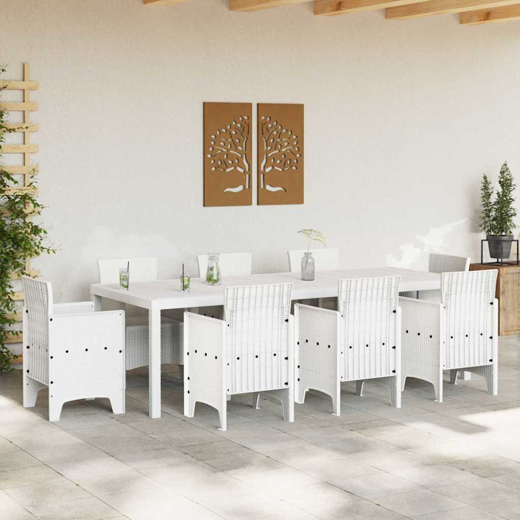 vidaXL Τραπέζι Κήπου Λευκό 250 x 100 x 73 εκ συνθετικό ρατάν