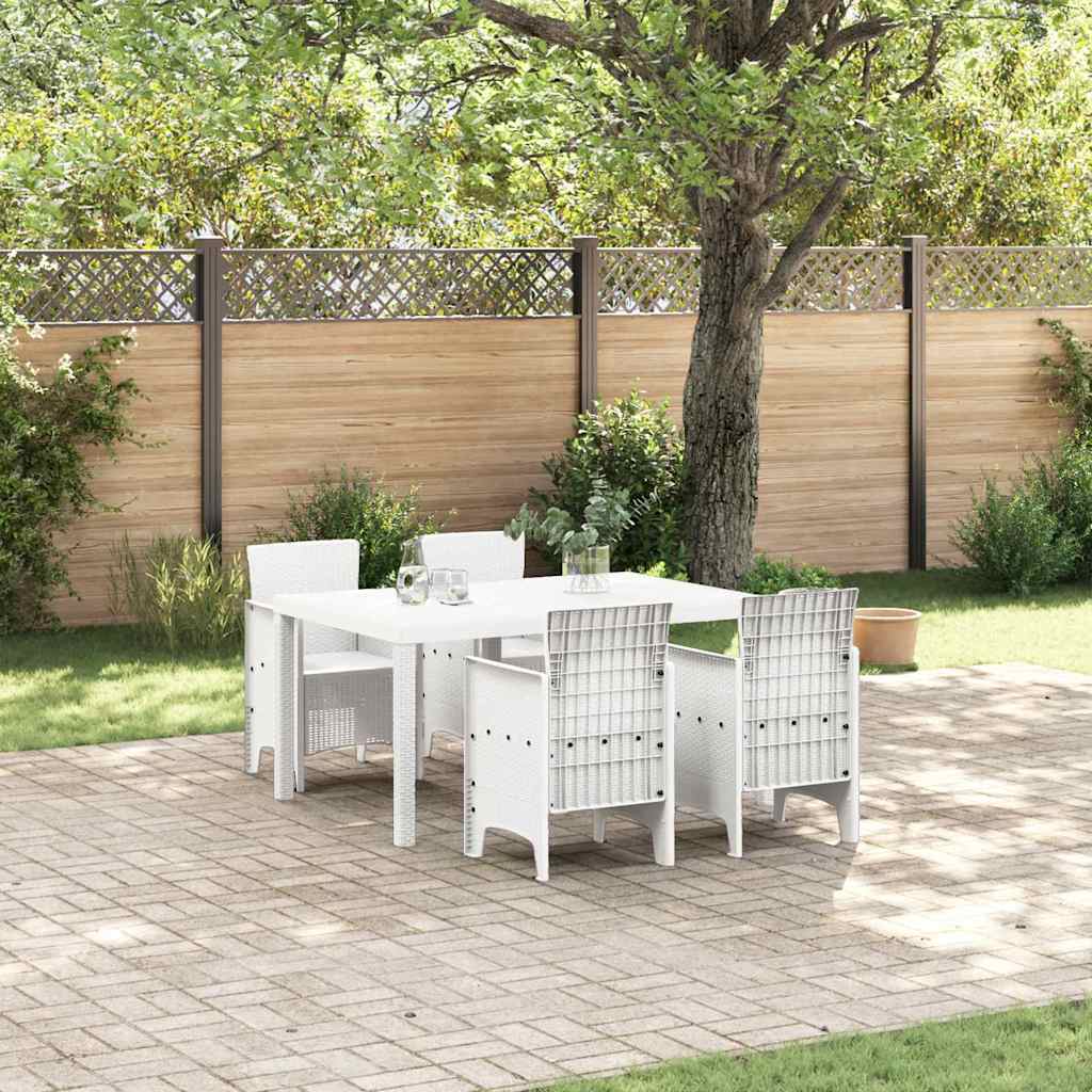vidaXL Σετ Γευμάτων Κήπου 5 pcs Λευκό 150 x 100 x 73 εκ.