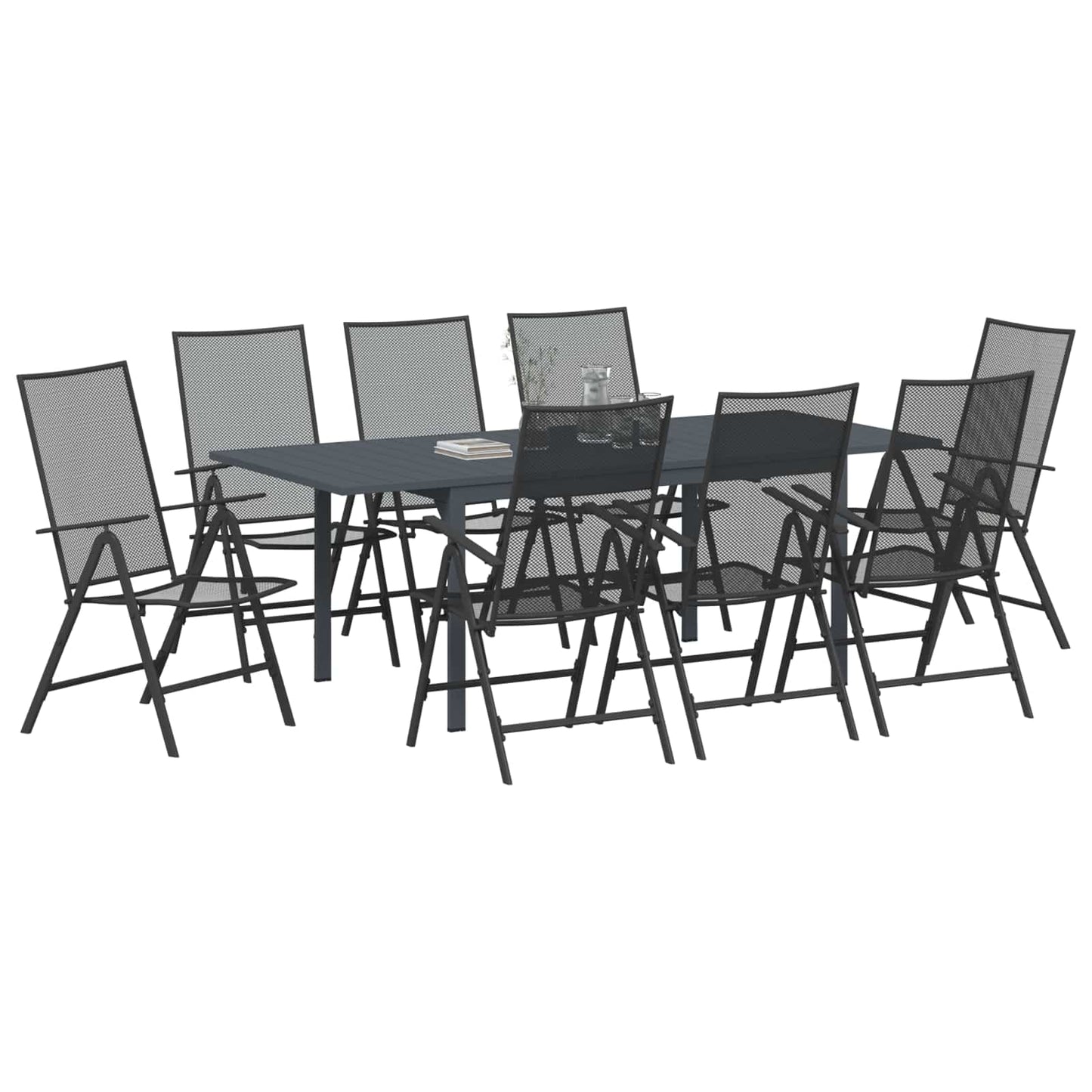 vidaXL Σέτ φαγητού για κήπο 9 pcs Ατσάλι