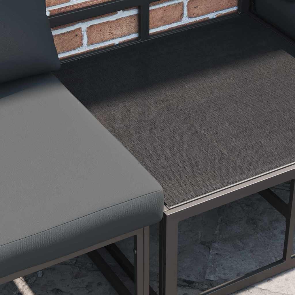 vidaXL Σετ Καναπέ Κήπου 9 pcs Μαύρο 70 x 70 x 32 εκ Αλουμίνιο