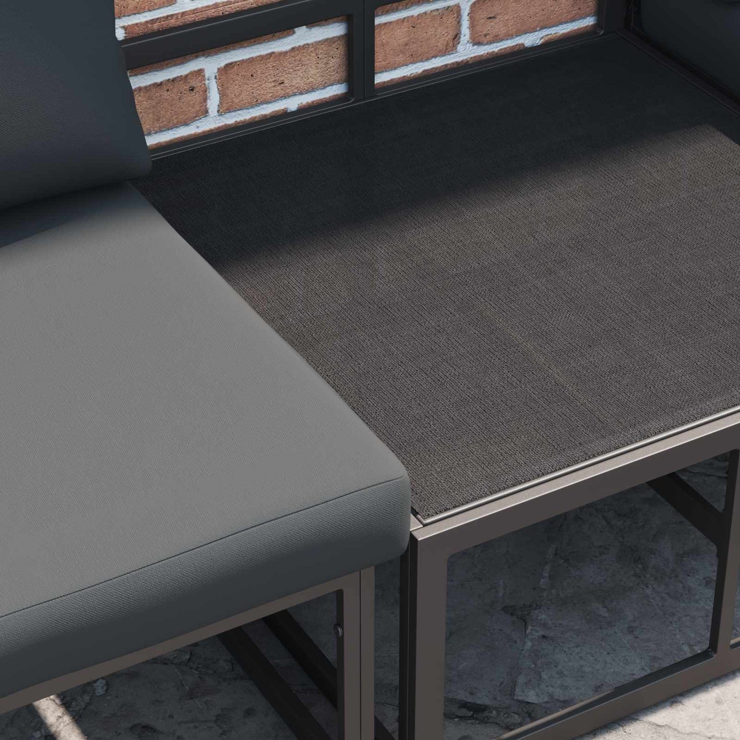 vidaXL Σετ Καναπέ Κήπου 6 pcs Μαύρο 70 x 70 x 32 εκ Αλουμίνιο