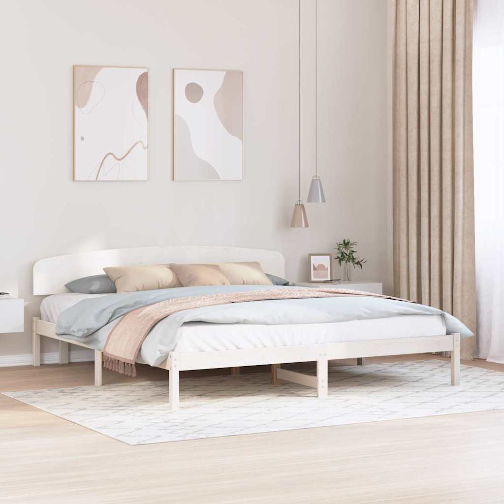 vidaXL Σκελετός Κρεβατιού Λευκό 180 x 200 cm Στερεά ξυλεία πεύκου