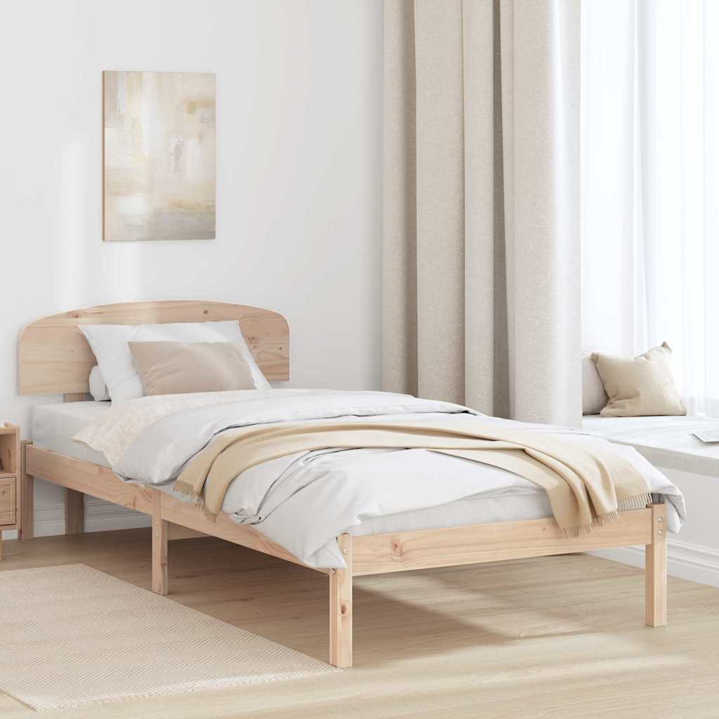 vidaXL Σκελετός Κρεβατιού Φυσικό 100 x 200 cm Στερεά ξυλεία πεύκου