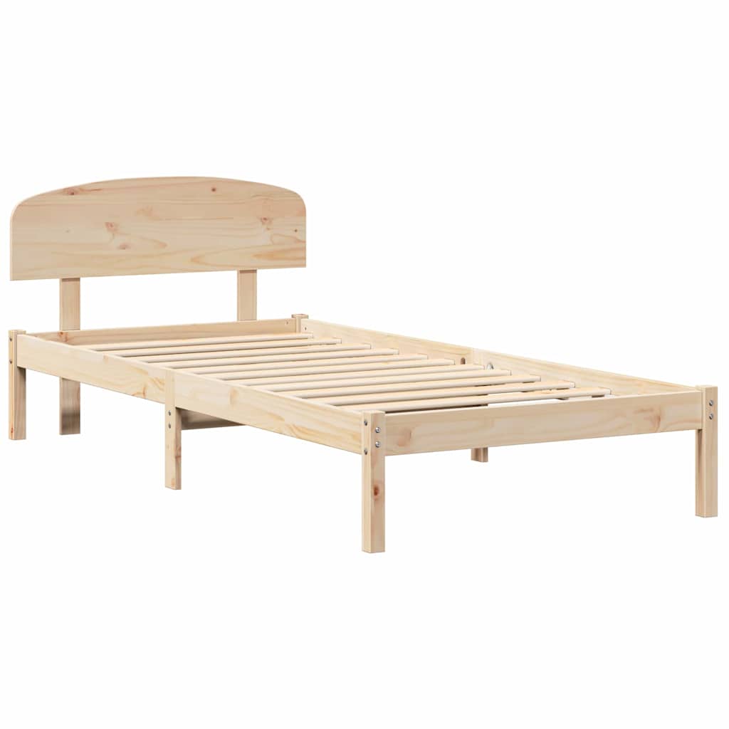 vidaXL Σκελετός Κρεβατιού Φυσικό 100 x 200 cm Στερεά ξυλεία πεύκου