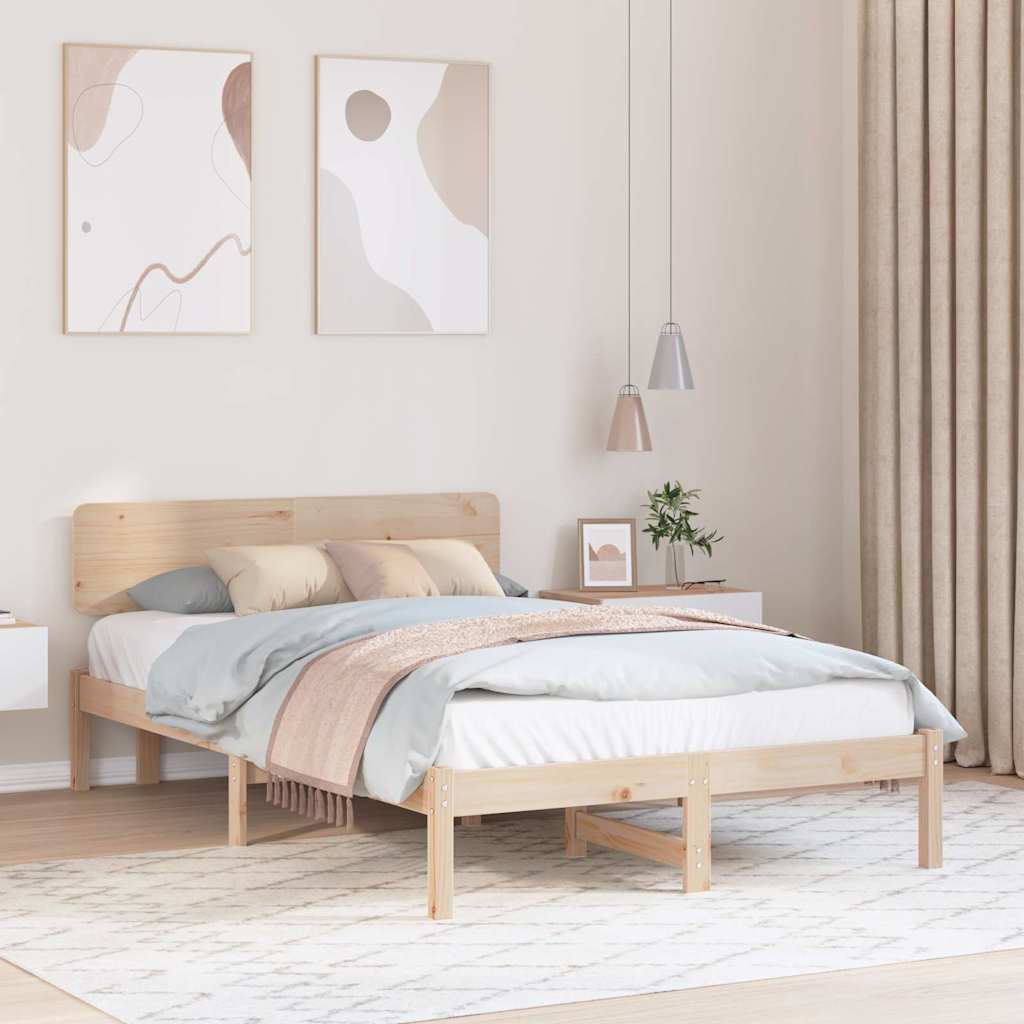 vidaXL Σκελετός Κρεβατιού Φυσικό 120 x 200 cm Στερεά ξυλεία πεύκου
