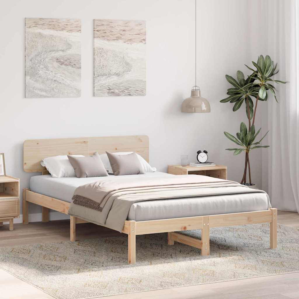 vidaXL Σκελετός Κρεβατιού Φυσικό 120 x 200 cm Στερεά ξυλεία πεύκου