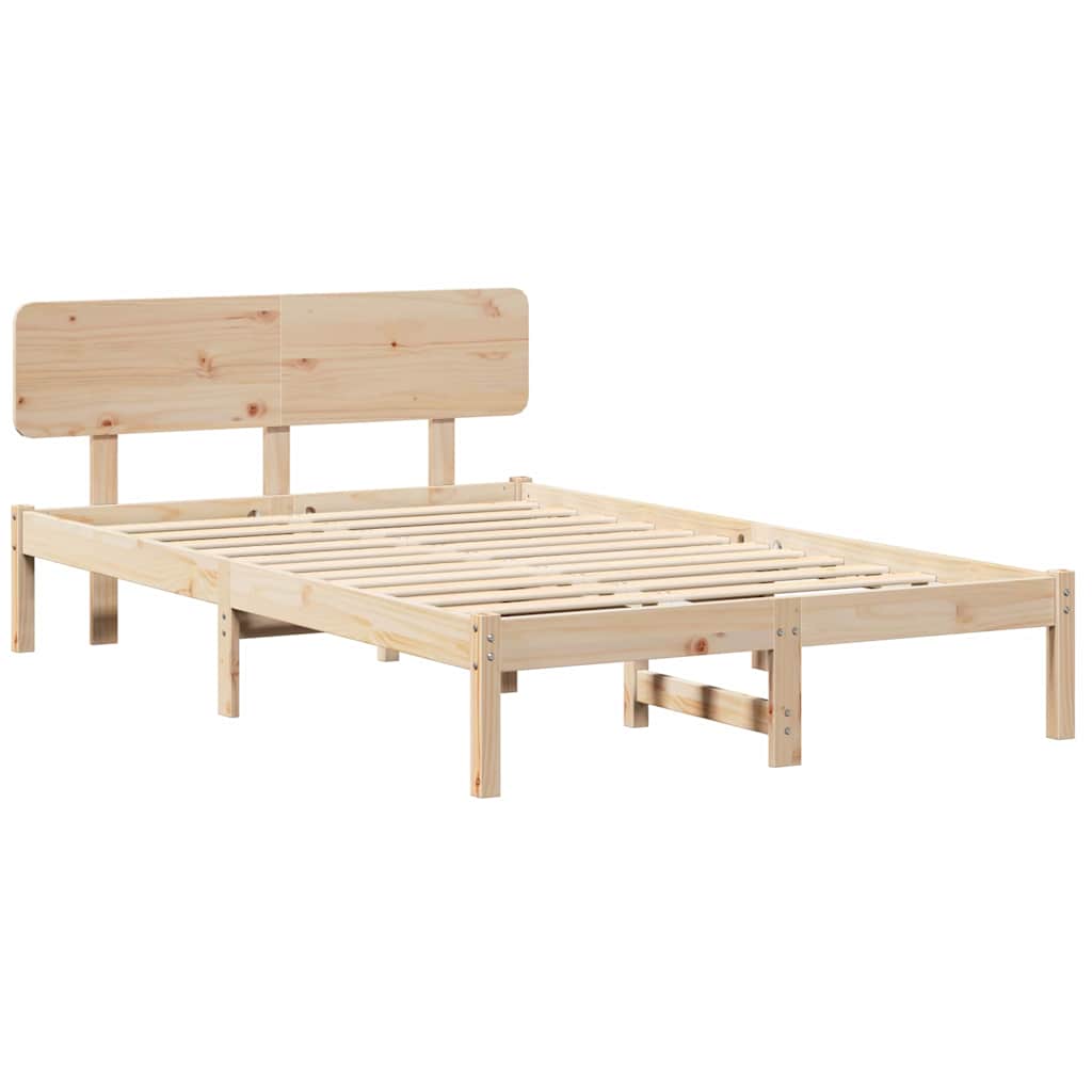 vidaXL Σκελετός Κρεβατιού Φυσικό 120 x 200 cm Στερεά ξυλεία πεύκου