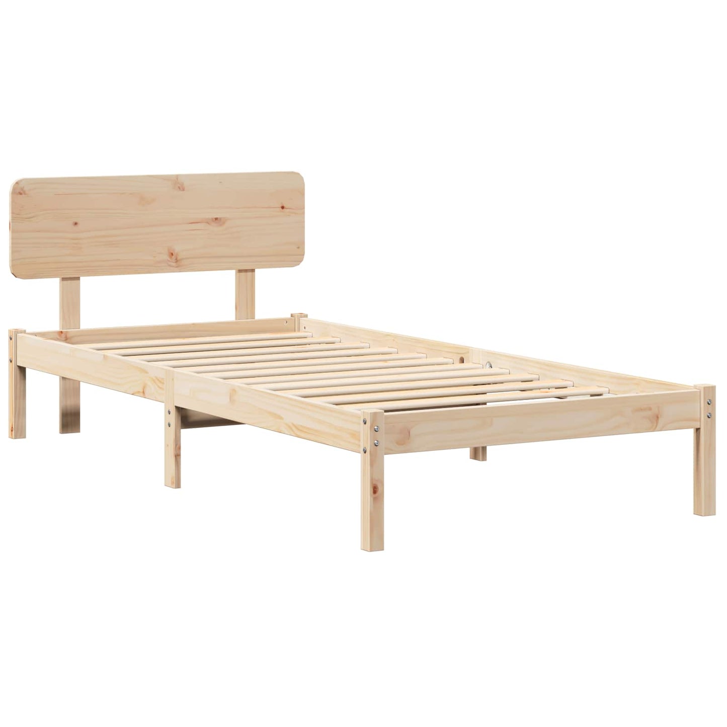 vidaXL Σκελετός Κρεβατιού Φυσικό 75 x 190 cm Στερεά ξυλεία πεύκου