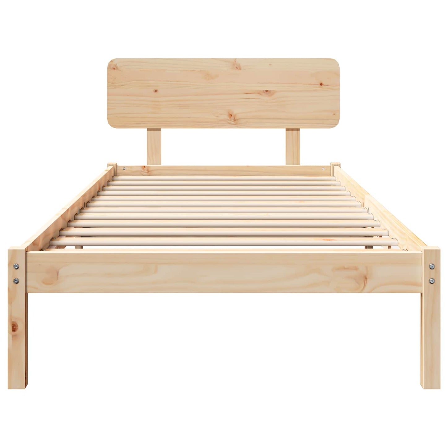 vidaXL Σκελετός Κρεβατιού Φυσικό 75 x 190 cm Στερεά ξυλεία πεύκου