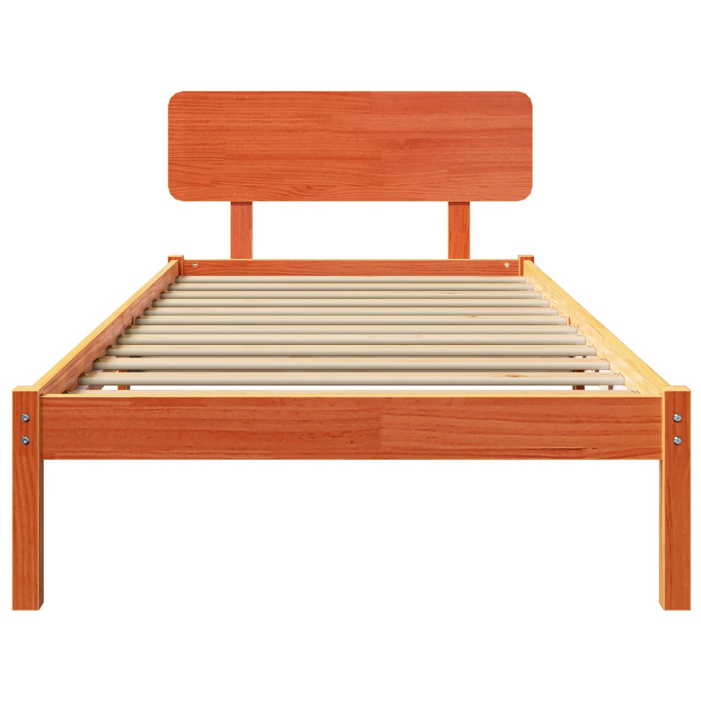 vidaXL Σκελετός Κρεβατιού Κερωτό καφέ 75 x 190 cm Στερεά ξυλεία πεύκου